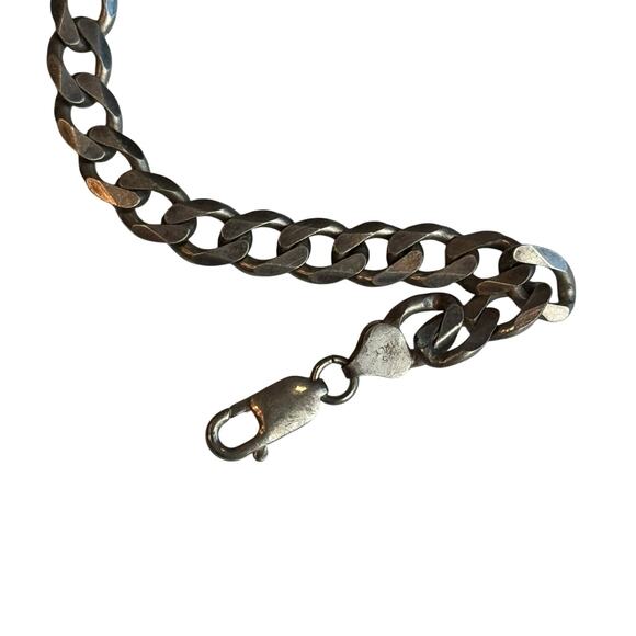 Vintage Alfi Sterling Silver 925 Curb Cuban Link Chain Bracelet 8" Lobster Clasp - Picture 8 of 10